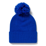 Cuffed Pompom Knit Beanie
