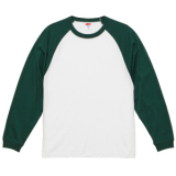 5.6オンス ラグラン ロングスリーブ Tシャツ(1.6インチリブ)