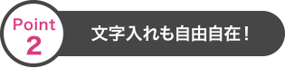 文字入れも自由自在！